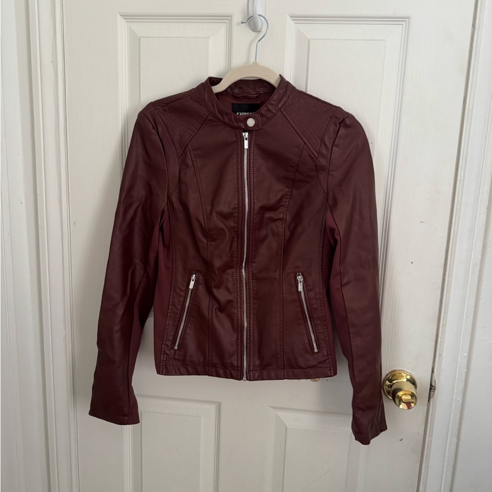 Express Maroon Leather Jacket